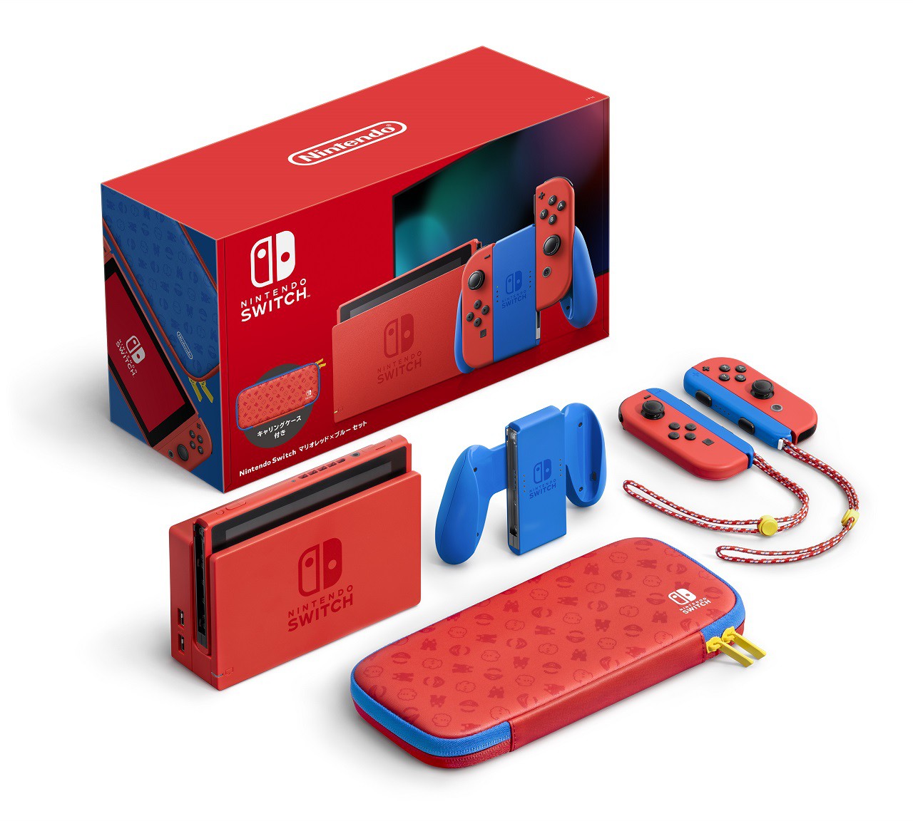 「Nintendo Switch マリオレッド×ブルー セット」が2月12日に発売決定。 特別デザインのキャリングケースも付属
